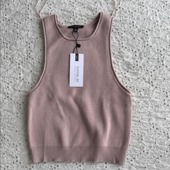 Dynamite Pink Sleeveless Crop Top and Pleated Skirt Set - Picture 4 of 5